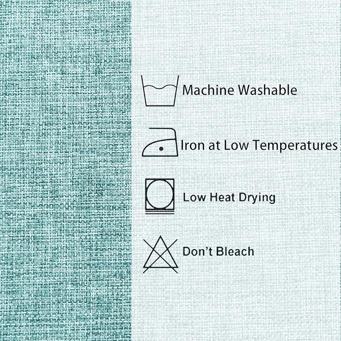 Hiasan 2 Pack Faux Linen Square Tablecloth - Wrinkle and Stain Resistant Washable Table Cloth for Kitchen Dining Room Holiday Table Cover for Party Dinner, Aqua, 54 x 54 Inch