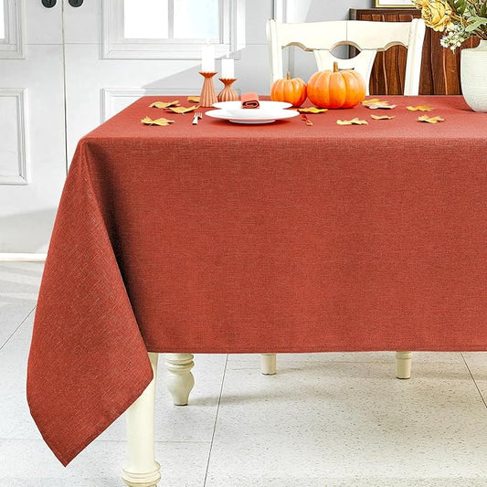 IVAPUPU Fall Tablecloth Rectangle Linen Table Cloth Rectangle Table Waterproof Fabric Tablecloths Rectangular Wrinkle Free Wipeable Dining Cover for Thanksgiving Decor, 60 x 84 Inch