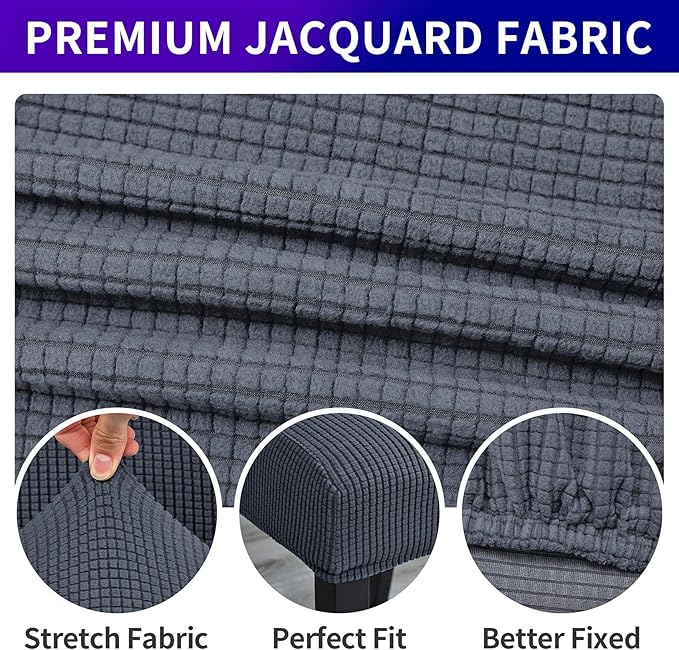 Howhic Stretch Chair Covers for Dining Room Set of 8, Removable Washable Dining Room Chair Covers, Dining Chair Slipcovers Seat Protector, Great Decor for Home and Banquet (Gray, 8 Pack)