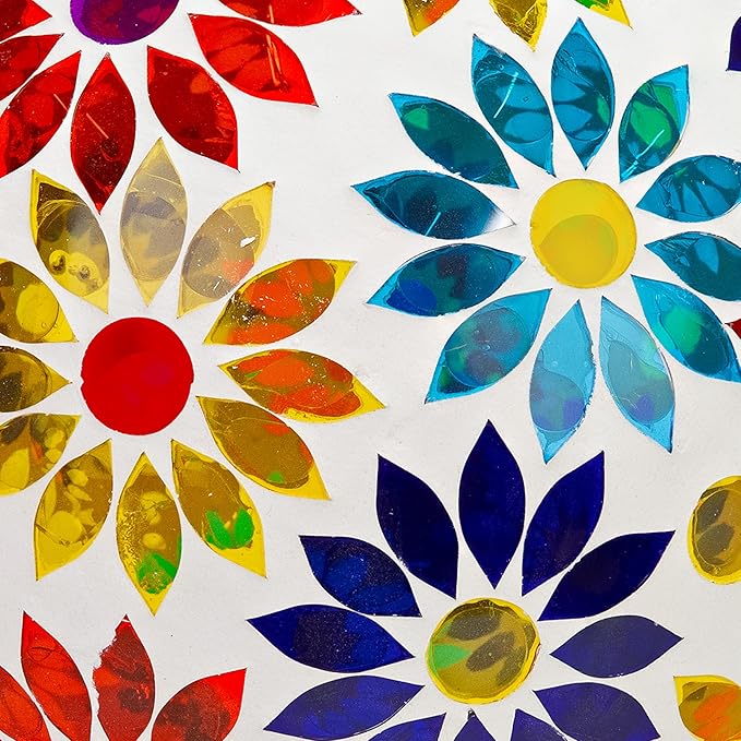 Sunnydaze 10 inch Solar Gazing Ball for Garden - Glass Outdoor Gazing Globe - Midsummer Dahlias - Set of 2