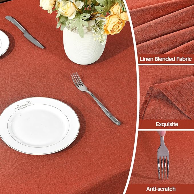 IVAPUPU Fall Tablecloth Rectangle Linen Table Cloth Rectangle Table Waterproof Fabric Tablecloths Rectangular Wrinkle Free Wipeable Dining Cover for Thanksgiving Decor, 60 x 104 Inch