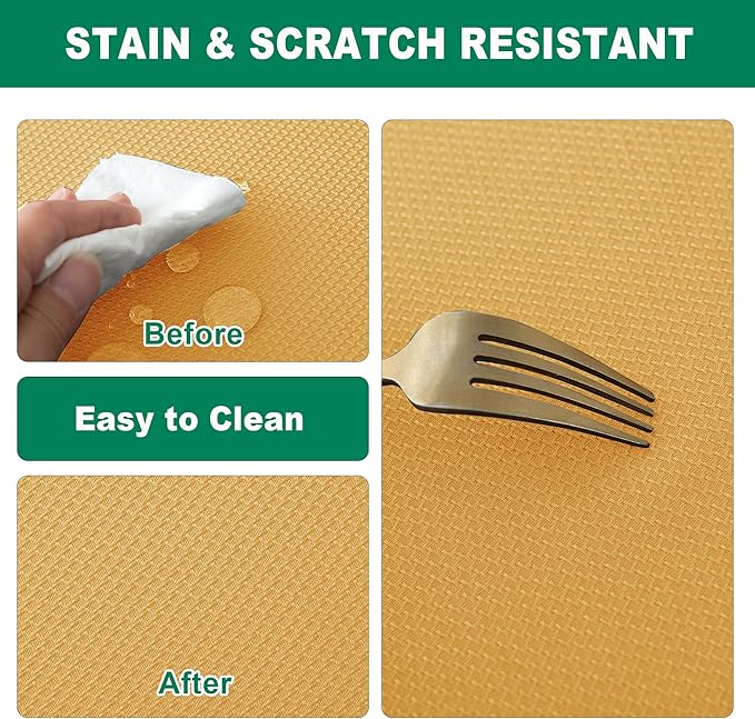 Biscaynebay Fall Tablecloth Textured Fabric Square Tablecloths 70x70'', Fall Gold Thanksgiving Autumn Harvest Water Resistant Fabric Tablecloths for Kitchen, Dining, Wedding, Parties Machine Washable