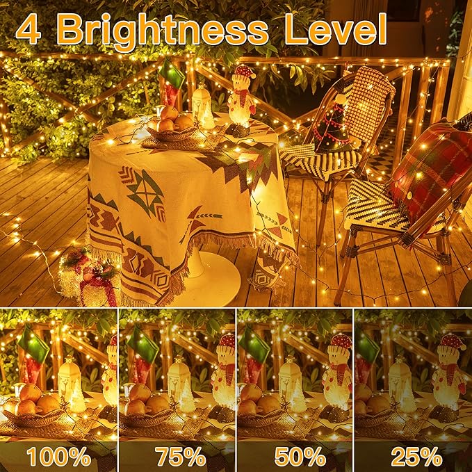 Ollny Christmas Lights, 1000LED 328FT Long Christmas Tree Lights with 8 Modes Remote Timer IP44 Waterproof, Outdoor Christmas Lights for Tree House Yard Outside Xmas Decorations Warm White