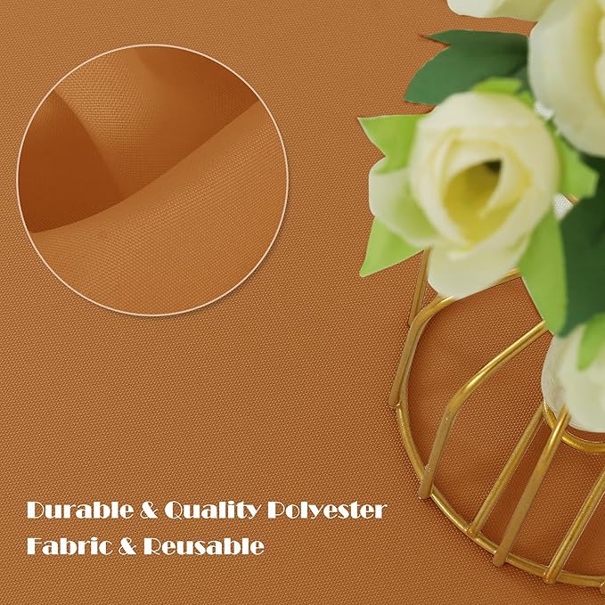 sancua 2 Pack Tablecloths Rectangular 60x102 Inch, Thanksgiving Table Cloths Rectangle for 6 Foot Tables - Stain and Wrinkle Resistant Washable Polyester Table Cover for Fall, Dining, Parties Bronze