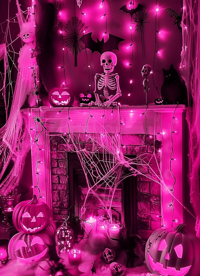 Purple Halloween Mini Lights, 50 Count 13 Feet Incandescent Bulb Mini String Lights, Connectable Halloween Light for Haunted House Ghost Party Holiday Window Indoor Outdoor Decoration, Purple