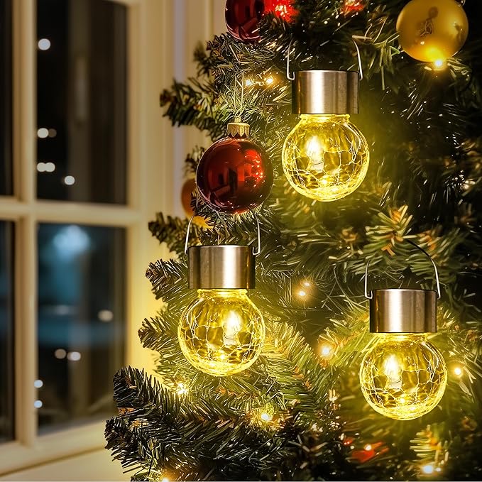 SOLPEX 12 Pack Hanging Solar Lights Outdoor,Solar Outdoor Lights Decorative, Solar Powered Waterproof Light, Hanging Globe Light for Garden, Yard, Patio, Lawn, Flower Bed(Warm White)