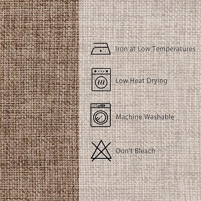 Hiasan 2 Pack Faux Linen Rectangle Tablecloth - Wrinkle and Stain Resistant Washable Table Cloth for Kitchen Dining Room Holiday Table Cover for Dinner, Khaki, 60 x 140 Inch