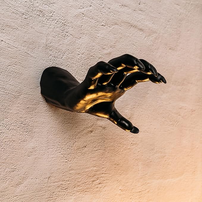 GUTE Creepy Hands Wall Mountable - Hands Hangers Decor, Hand Horror Decorations Aesthetic Goth Gothic Hanging Wall Art Home, House Decoration, Sculpture (Reaching, 1 Piece)