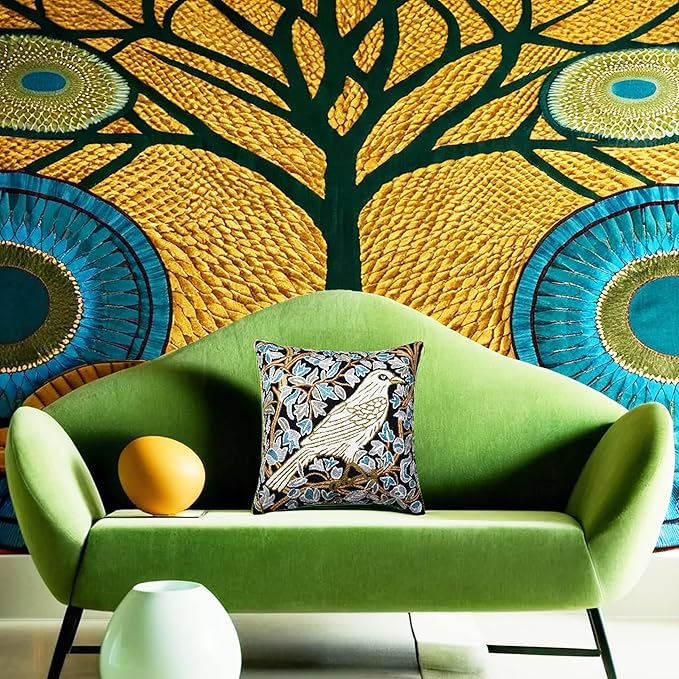 Cream Floral French Style Modern Floral Throw Pillow Cover - Hand Embroidered - 18x18 - White, Multicolor - Living Room, Bedroom, Outdoors, Accent, Home Staging