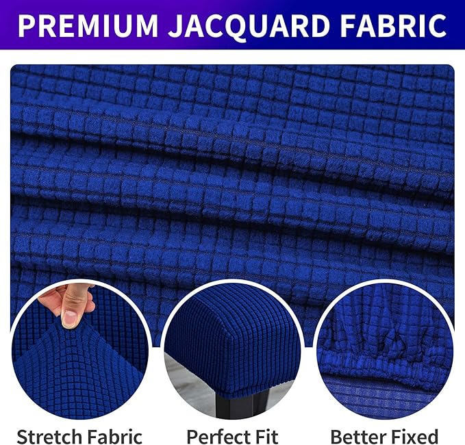 Howhic Stretch Chair Covers for Dining Room Set of 6, Removable Washable Dining Room Chair Covers, Dining Chair Slipcovers Seat Protector, Great for Home Decor and Banquet (Classic Blue, 6 Pack)