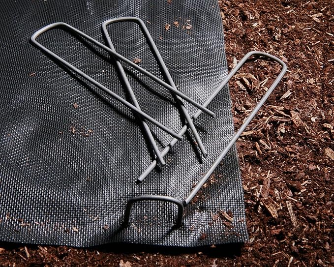 Petgrow 6 Inch Garden Stakes Galvanized Landscape Staples,U-Type Turf Staples for Artificial Grass, Rust Proof Sod Pins Stakes for Securing Fences Weed Barrier, Outdoor Wires Cords Tents Tarps