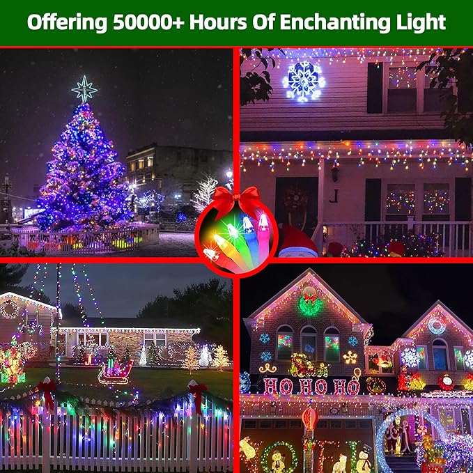 792 LED Christmas Lights with 176 Drops,82ft 8 Modes Fairy Hanging String Lights with Time Waterproof, Plug-in Christmas String Lights for Holiday Wedding Party Christmas Decorations (Multicolor)