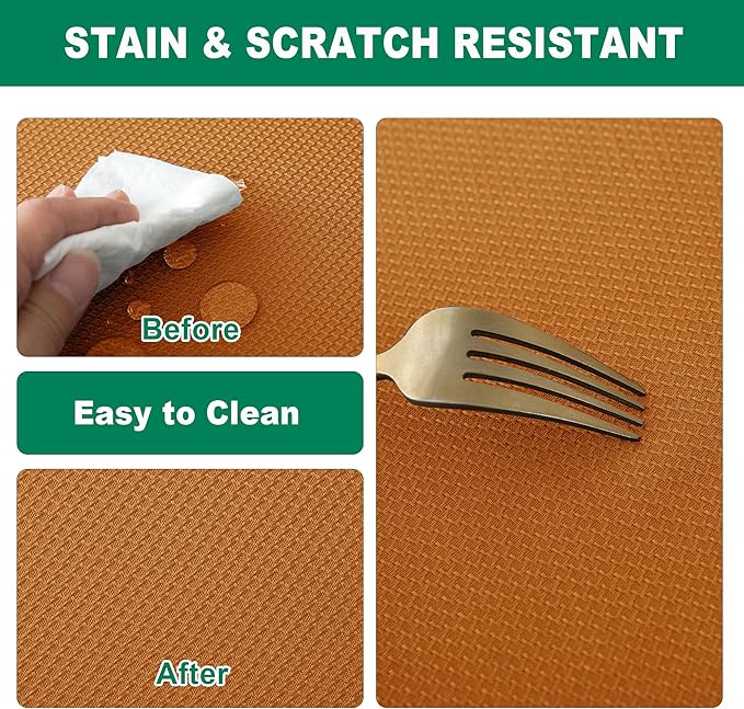 Biscaynebay Fall Tablecloth Textured Fabric Round Tablecloths 90", Bronze Thanksgiving Autumn Harvest Water Resistant Fabric Tablecloths for Kitchen, Dining, Wedding, Parties Machine Washable