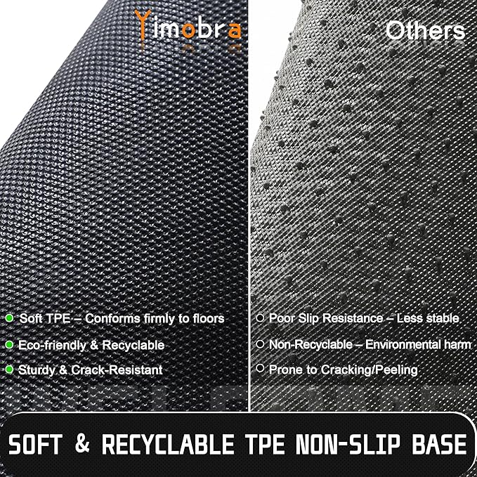 Yimobra Welcome Mat, Heavy Duty Sturdy Door Mats for Home Entrance Outdoor Indoor, Front Doormat for Outside Patio Floor Entry Porch Garage Office, Waterproof, Low Profile, 47 x 24, Black Grey