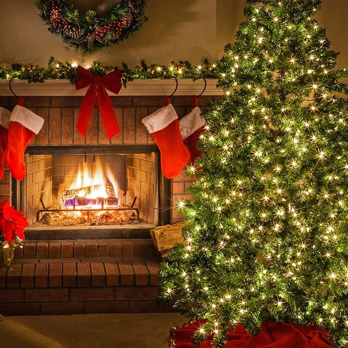 Toodour Clear Christmas Lights, 75ft 300 Count Incandescent Indoor Outdoor String Lights, UL Certified Connectable Green Wire Mini Bulb Light for Home, Party, New Year, Xmas Tree Decor - Warm White