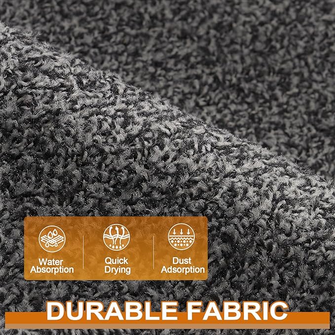 Mibao Front Door Mat, Dirt Trapper Welcome Mat for Outdoor Indoor, Non-Slip Waterproof Doormat, Durable Machine Washable Low Profile Entry Rug for Back Door Outside Patio Porch, 72" x 48", Grey