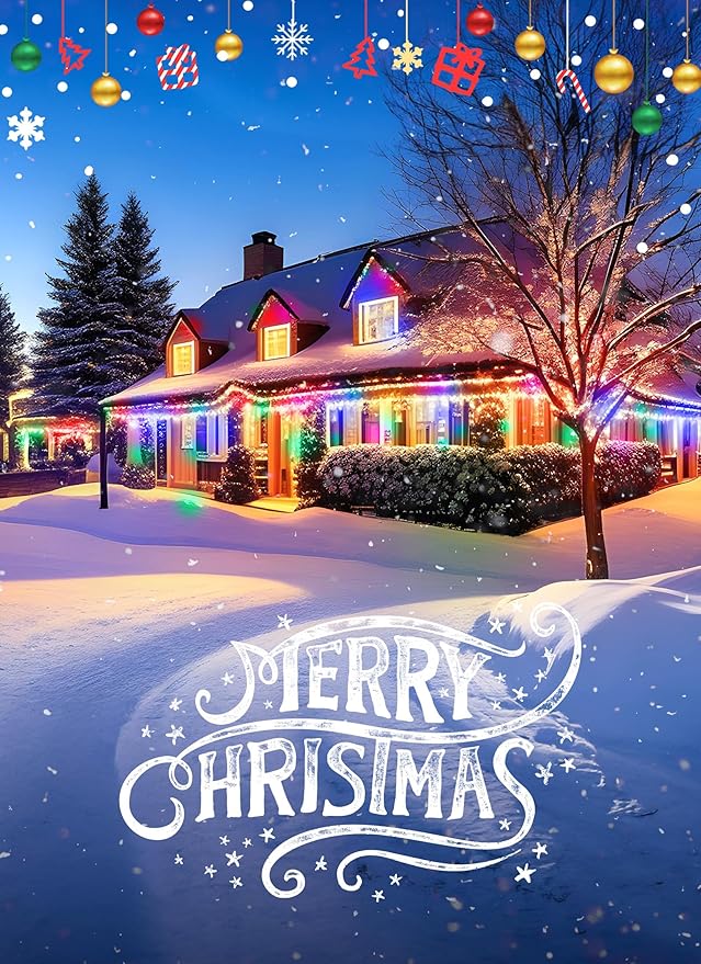 C9 LED Christmas Lights Outdoor, 150 Feet C9 String Lights with 150 Shatterproof Matte Bulbs, Connectable Waterproof Christmas Tree Lights for Holiday Roofline Backyard Garden Decor, Multicolor