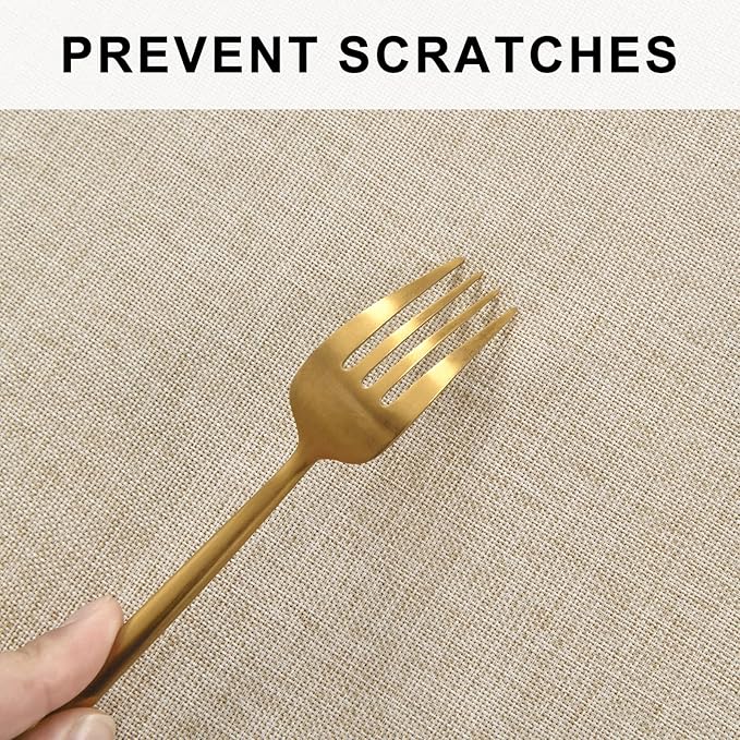 Hiasan Round Linen Tablecloth 90 Inch - Wrinkle and Stain Resistant Washable Polyester Fabric Table Cloth for Dining Room Kitchen Party, Beige