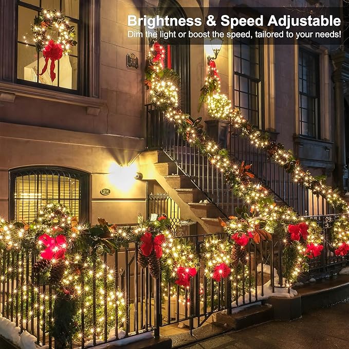 BrizLabs RGBW Christmas Lights, 98.5FT 300 LED Color Changing Halloween String Lights with Remote, Warm White Christmas Light, Twinkle Mini Light String for Indoor Outdoor Xmas Halloween Tree Party