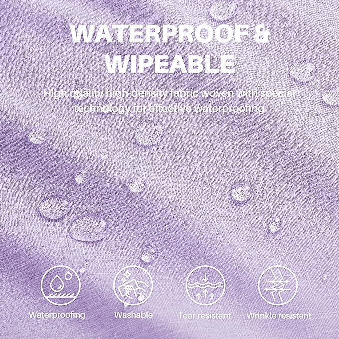 IVAPUPU Textured Linen Table Cloth for Rectangle Table - Purple Tablecloths Rectangular Waterproof Wrinkle Free Wipeable Dining Table Cover for Spring Wedding Birthday Kitchen Decor, 60 x 120 Inch
