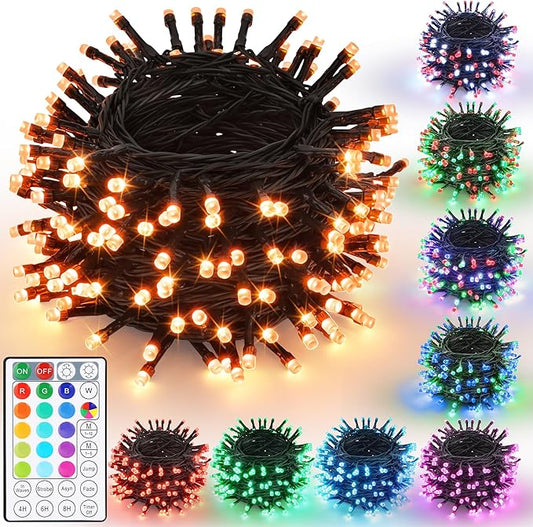 iBaycon Color Changing Christmas Lights, 66FT 200 LED RGB Halloween String Lights Outdoor, Fairy Twinkle Tree Lights with Remote Timer Plug in for Xmas Room Indoor Party Holiday Decorations