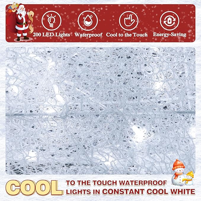 4.5FT Lighted Reindeer Family Set for Christmas Decoration, 3 Pieces Pre-Lit Iridescent Deer Xmas Decor with 200 LED Lights, 3D Glittered Standing Holiday Display for Outdoor, Indoor, White