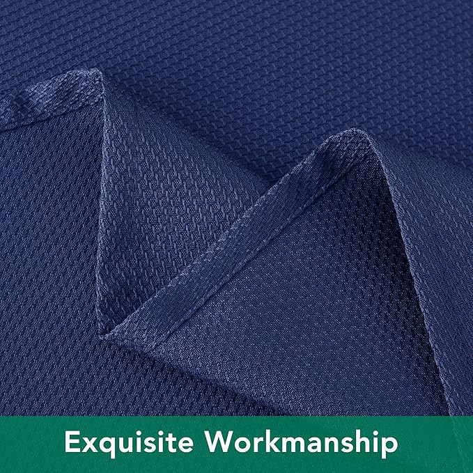 Biscaynebay Textured Fabric Round Tablecloths 90", Navy Water Resistant Washable Table Cloths Circle Folding Table Covers Linen for Dining, Kitchen, Wedding & Parties etc