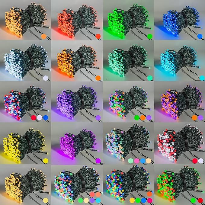 Dazzle Bright Smart Halloween String Lights, 164FT 500 LED RGB Color Changing String Lights with Remote & App Controlled, Christmas Decorations for Indoor Outdoor Holiday Xmas Tree Party Decor