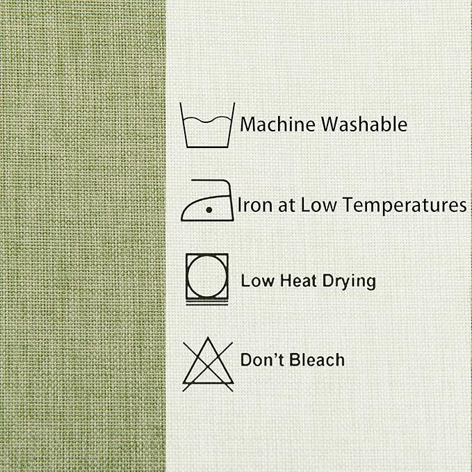 Hiasan Faux Linen Rectangle Tablecloth - Wrinkle and Stain Resistant Washable Table Cloth for Kitchen Dining Room Holiday Table Cover for Dinner, Green, 60 x 84 Inch