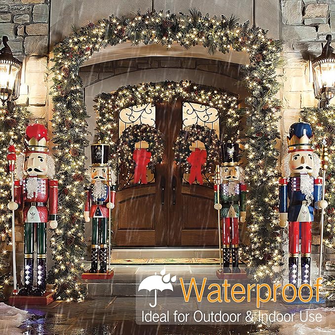 Brizled 33ft 100 LED Christmas Tree Lights - Steady On Only, 5mm Wide Angle, Connectable 120V UL Certified Warm White Lights for Xmas Tree, Party, Indoor/Outdoor