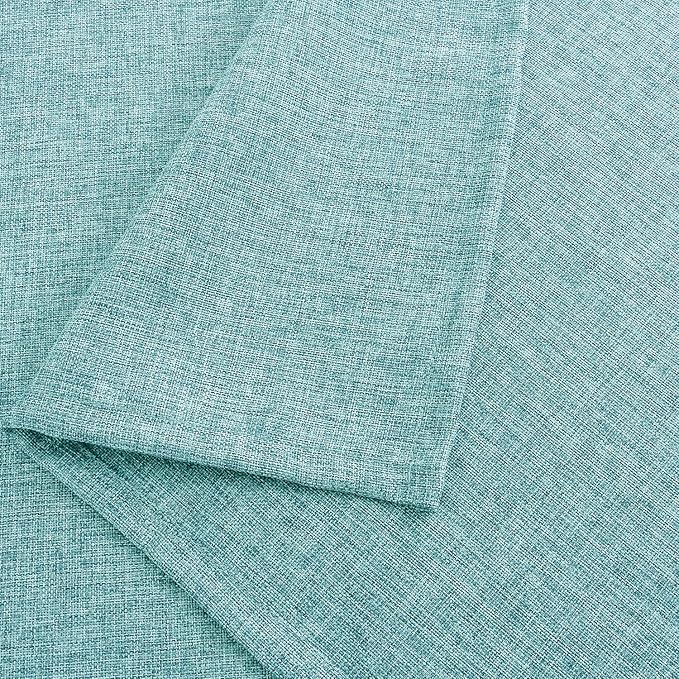 Hiasan 2 Pack Faux Linen Square Tablecloth - Wrinkle and Stain Resistant Washable Table Cloth for Kitchen Dining Room Holiday Table Cover for Party Dinner, Aqua, 54 x 54 Inch