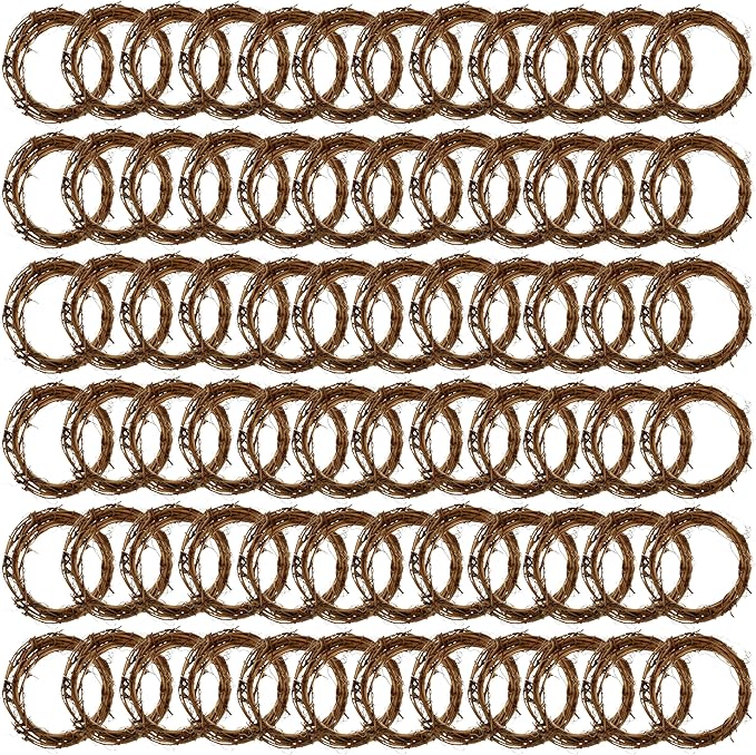 3" Natural Grapevine Wreath by Ashland - Ready-to-Decorate Rustic Home Decor for Weddings, Birthdays, Parties, and Holidays - Bulk 72 Pack