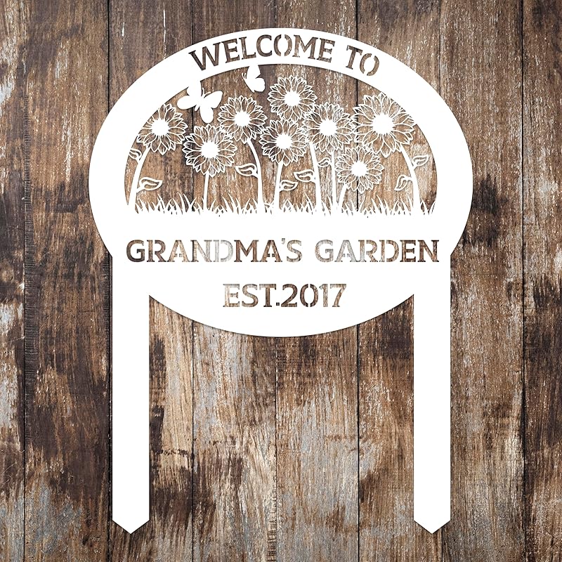 Personalized Metal Garden Sign with Stake, Custom Flowers Garden Decor for Outdoor, Custom Family Name Sign, Patio Decorations, Lawn Art, Farmhouse Decorative, Housewarming Gift