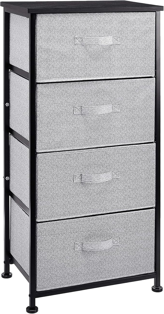 Amazon Basics Fabric 4-Drawer Storage Organizer Unit for Closet, Black